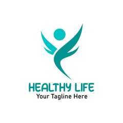 Abstract logo of a happy human.