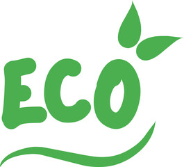 gA clean, stylized green ECO logo featuring leaves integrated into the letter 'O' and a smooth wave underneath, perfect for natural, organic product labeling, or environmental branding. 