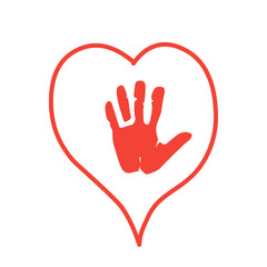 red handprint symbol
