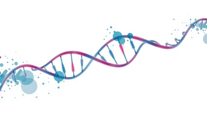 Abstract DNA strand in watercolor texture, minimal design with light background