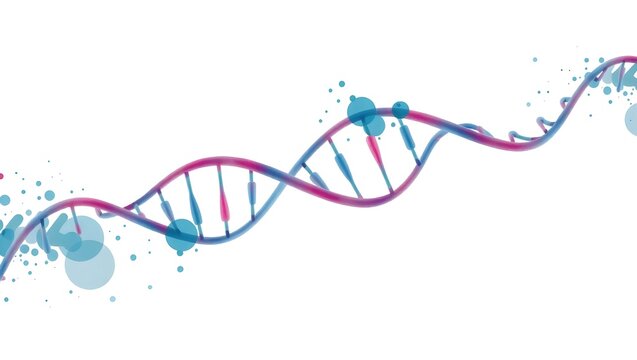 Abstract DNA strand in watercolor texture, minimal design with light background