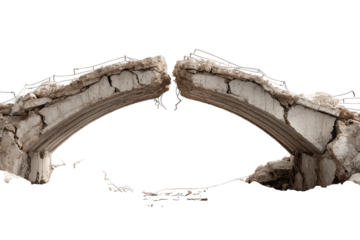 Ancient Roman stone aqueduct architecture, a beautiful old ruined arch bridge in Europe with a history of travel