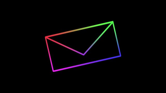 Motion letter line icon with black background. Great for technology, web, business and entertainment.