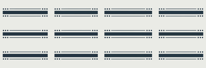 A repeating pattern of dark blue horizontal lines bordered by three dots on a light gray background