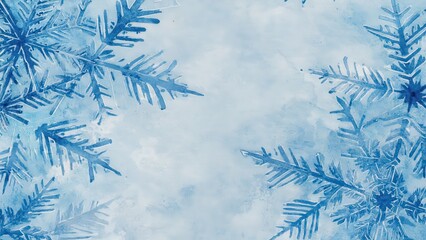 Seamless watercolor pattern with snowflake