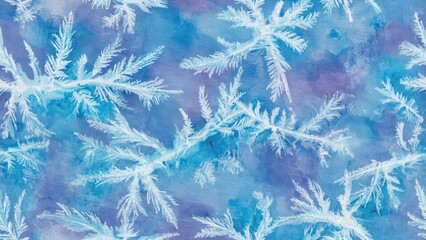 Seamless watercolor pattern with snowflake