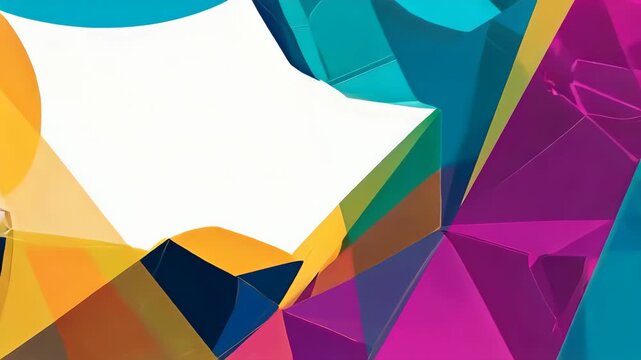 A geometric stag silhouette with transparent layers of colorful shapes - Powered by Adobe