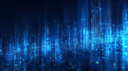 Digital Cityscape: A vibrant digital cityscape of interconnected data streams and virtual architecture glows with energy, illuminating the path of progress in a fast-paced technology driven world.