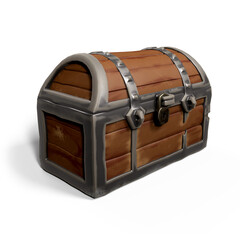 Treasure box angle view isolated on transparent background