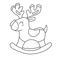 Christmas kawaii line art clipart bundle