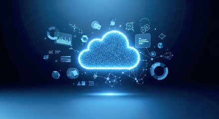 Digital Network Icons in a Tech Environment