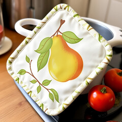 Kitchen potholder with pear design