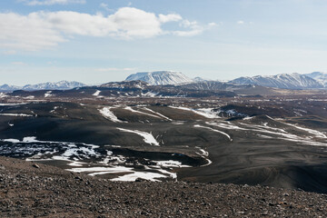 View from the Hverfjall crater of the surrounding area