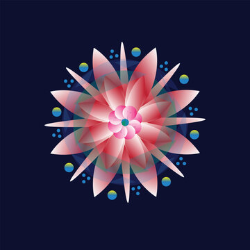 Abstract pink flower mandala design