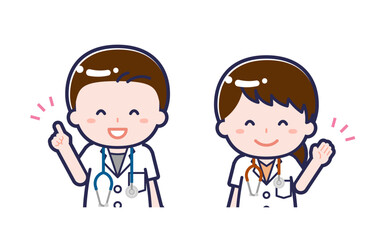 半袖医師／2人組／男女 01