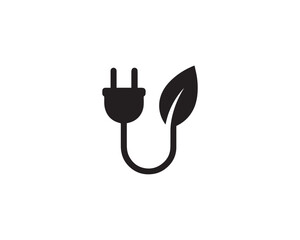 Eco Power Plug icon vector design illustration