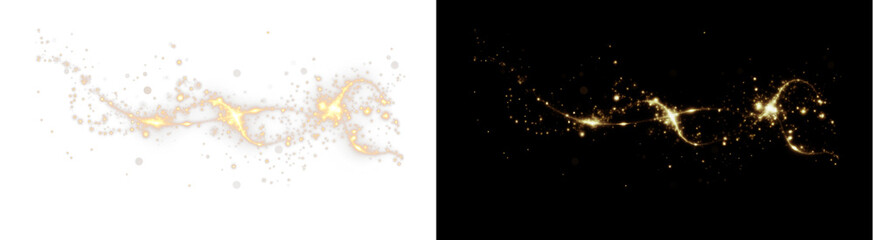 Golden Glitter PNG Overlay with Shimmer Effect on transparent background