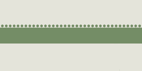 A green stripe with a row of circles above it on a light background creating a simple graphic design