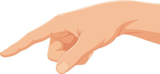 Hand gesture with an extended index finger pointing forward in a clean vector illustration style