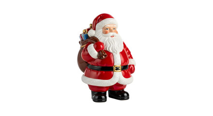 Fototapeta premium Christmas santa claus figurine isolated on transparent background