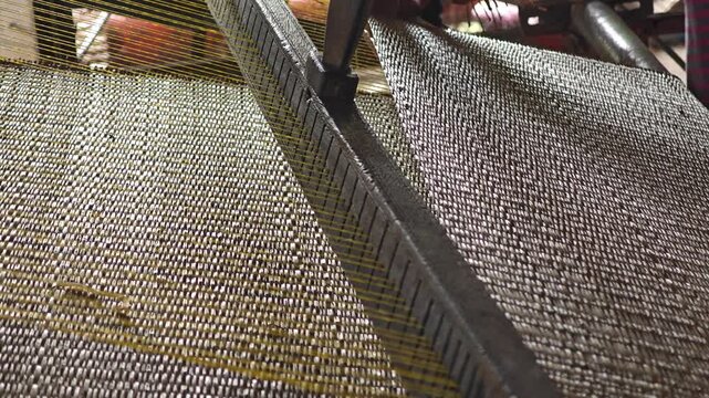 Reed mattress. Weaving and production process. Thai local handcrafted.