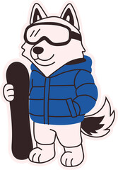 Snowboarder Dog Ready for the Slopes