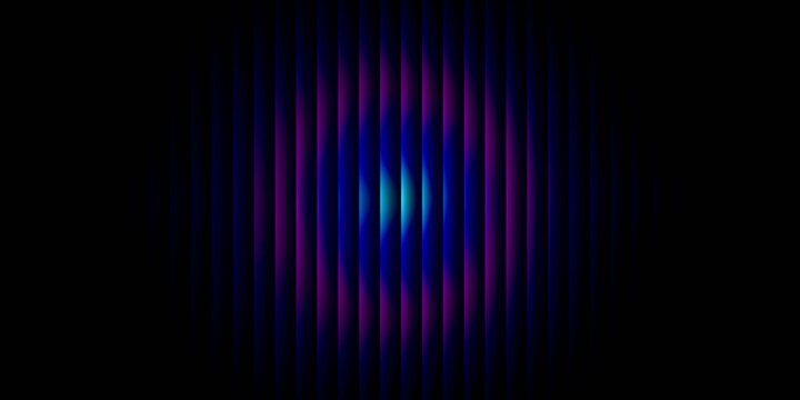 Blue and purple glowing vertical line abstract background with bright cyan light center on dark gradient futuristic wallpaper