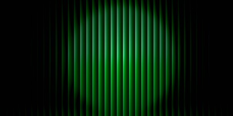 Bright green glowing vertical line abstract background with smooth gradient waves and luminous center light on dark digital wallpaper