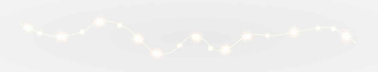 Fototapeta premium PNG Christmas Lights Overlay with Transparent Background