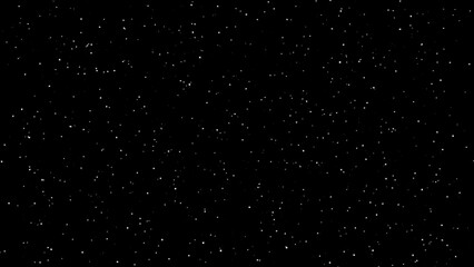 Abstract white particles falling on black background. Abstract digital star background