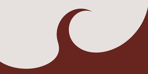 A minimalist design featuring a curved brown shape against a light beige background creating a wave like effect