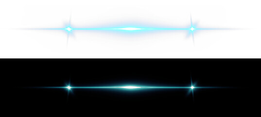 Blue Light Flare PNG with Transparent Overlay Effect on transparent background