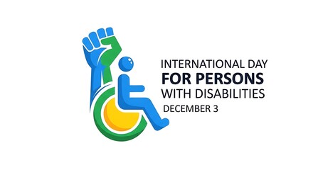 International day for persons with disabilities logo featuring a wheelchair and raised fist symbol