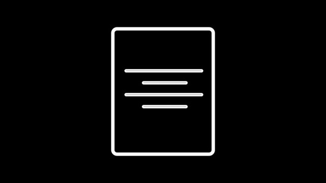 Forming motion paragraph lines icons with a black background. Great for technology, web, business and entertainment.