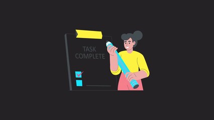 Task Completion Confirmation2D Motion Graphics Animation Alpha channel