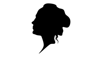 Elizabeth Gaskell portrait, black isolated silhouette