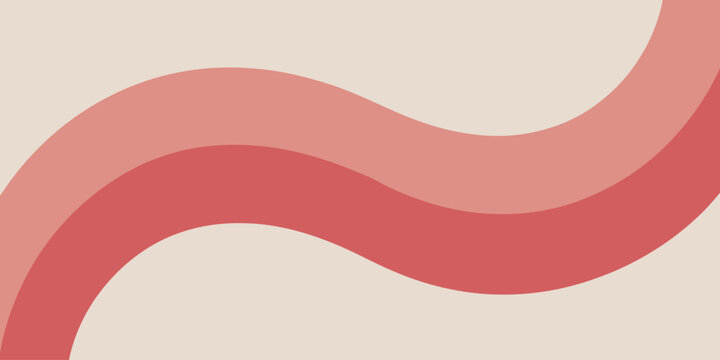 A simple background with three wavy lines in shades of pink and beige on a light beige backdrop