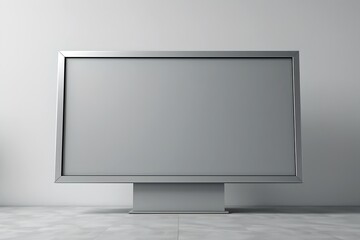Fototapeta premium A blank, gray billboard indoors, a symbol of communication