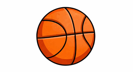 Fototapeta premium Illustration of a basketball isolated on, ideal for sports, recreation, or team concepts with an orange color