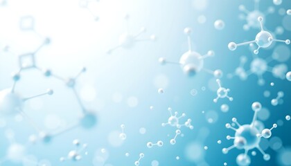 Abstract rendering of molecules in a science concept. It creates a feeling of complex molecular structures, perfect for scientific visuals