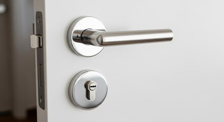 Door Handle and Lock with Modern Metal Finish