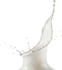 Dynamic white milk splash liquid splash with droplets frozen motion dynamic fluid motion with isolate dairy beverage fresh natural drink pouring wave abstract