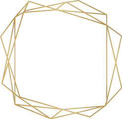 Elegant golden frame with geometric lines, creating a modern and luxurious design perfect for adding a touch of sophistication to any project