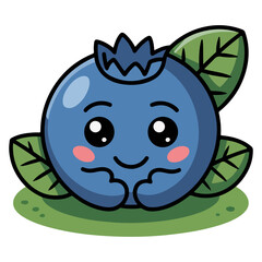 Obraz premium A cute cartoon blueberry character with happy expression