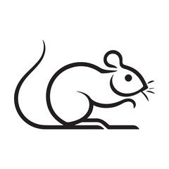 Obraz premium Silhouette style minimal mouse logo t-shirt design featuring clean black vector art, modern simple rodent illustration, perfect for animal lovers, minimalist fashion, unique graphic tees, and stylish 