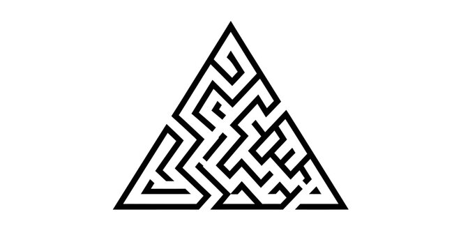 Abstract triangle maze design symbolizing complexity and challenges of problem solving
