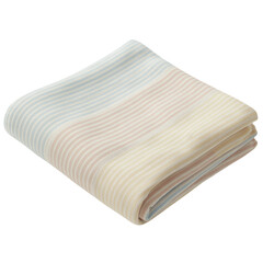 Folded Striped Baby Blanket with Pastel Colors and Soft Texture graphic design isolated on a transparent background