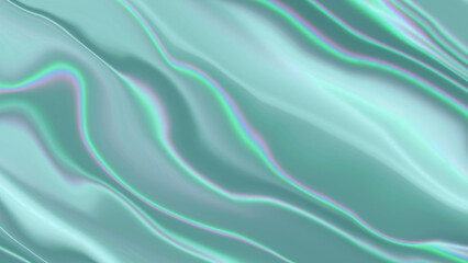 Flowing iridescent teal fabric abstract background