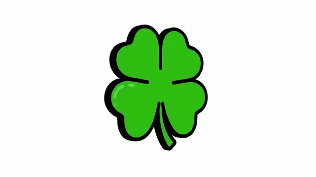 Animated Lucky Four Leaf Clover Background for St Patricks Day Celebrations and Seasonal Designs