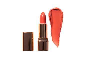 Buy coral lipstick online best orange shade lip color makeup cosmetics on transparent background